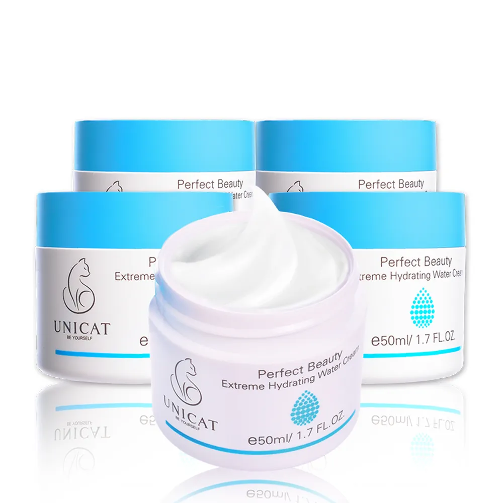 【UNICAT 變臉貓】水潤保濕凝霜 修護保濕霜 爆水霜 改善肌膚乾燥 50ml 共5入(抗老 保濕 積雪草 乳霜 面霜)