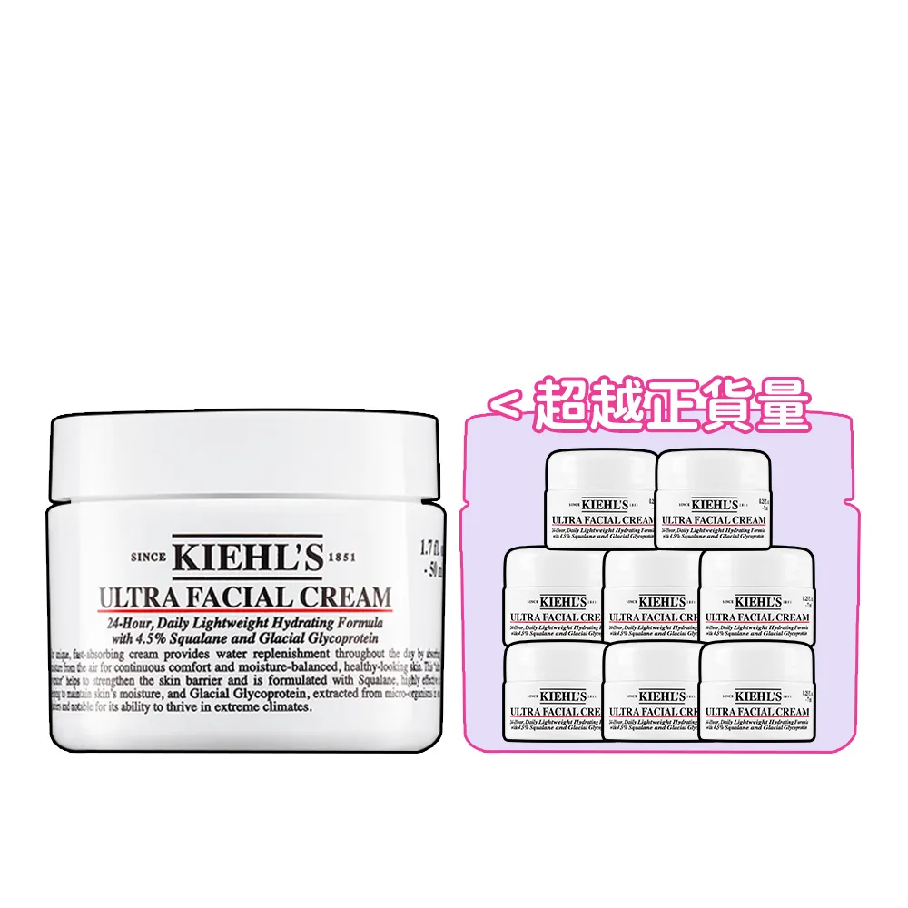 【Kiehl’s 契爾氏】官方直營 冰河醣蛋白舒敏修護保濕霜 50ml組(Kiehl’s/新配方升級)