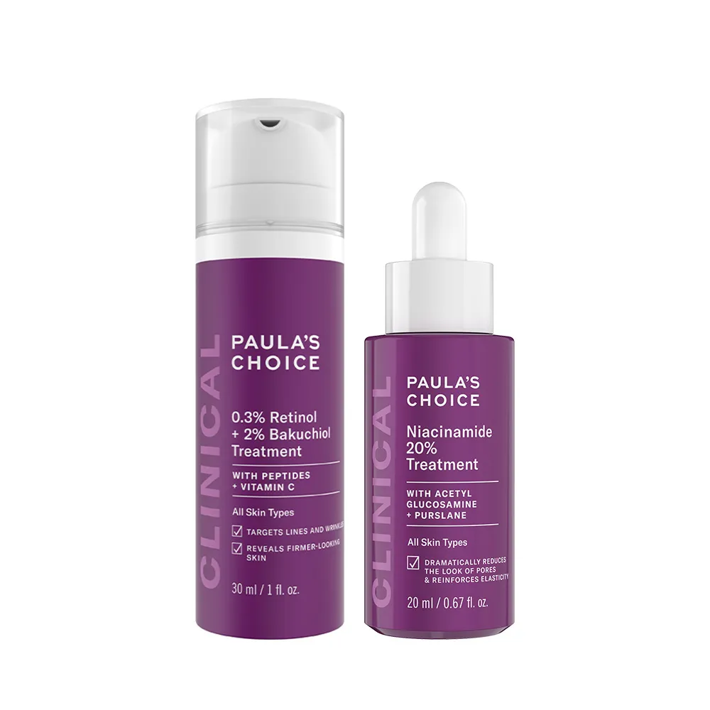 【Paulas Choice 寶拉珍選】0.3％A醇＋2％補骨脂酚精華乳＋20％B3青春緊緻毛孔精華液
