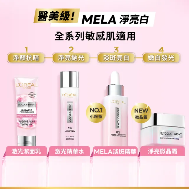 【L’OREAL Paris 巴黎萊雅】買一送一 淨亮白MELA淡斑精華30ml(贈淨亮白MELA淡斑精華30ml)