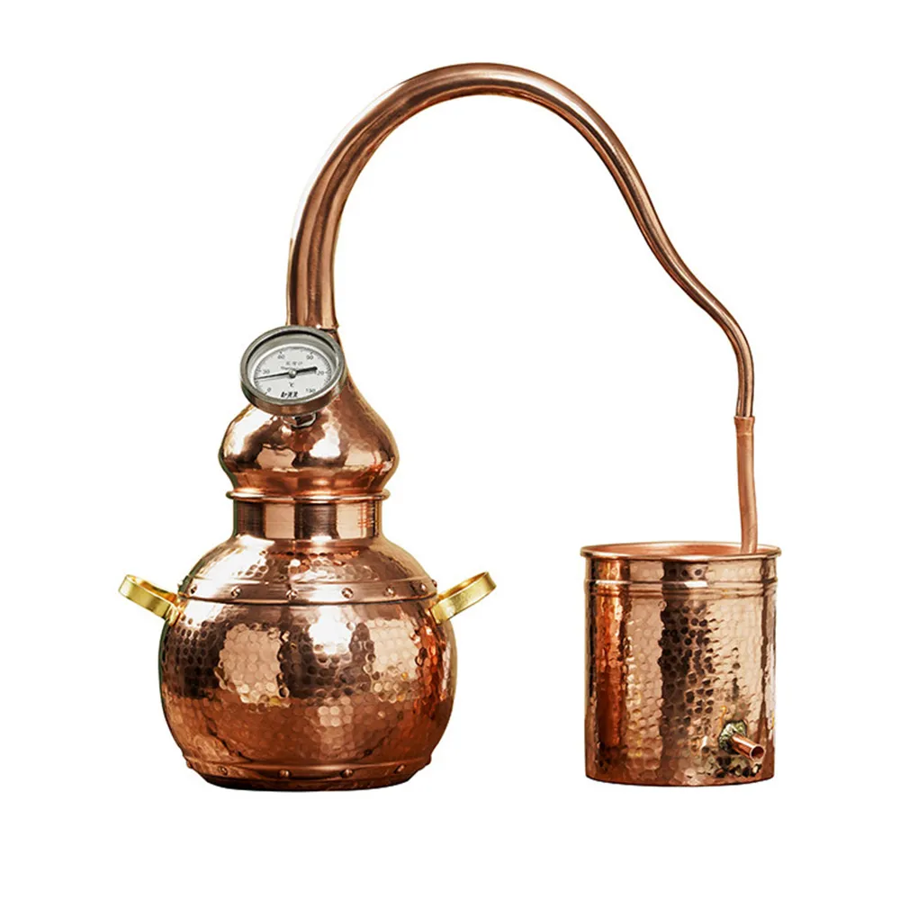 蒸餾器 蒸餾機 精油提煉器 純銅蒸酒器 紫銅提純設備 家用小型純露古法 可明火可電磁爐