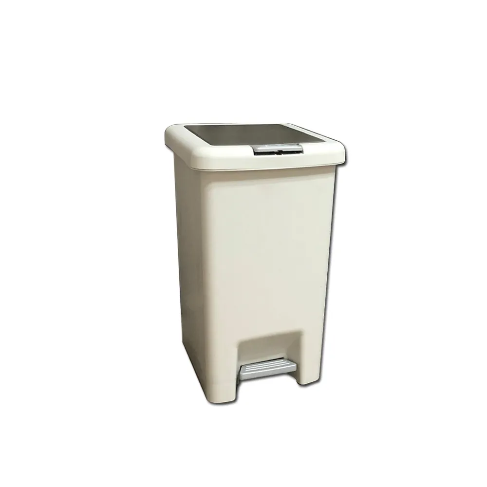 【真心良品】凱拉雙用腳踏垃圾桶15L-2入(TO015 大掃除換新 手按腳踏兩用 防異味蓋 簡約垃圾桶 KEYWAY聯府)