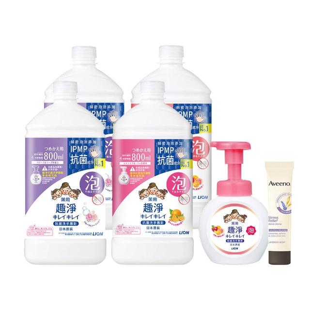 【LION 獅王】618限定★趣淨抗菌專用洗手慕斯補充瓶800mlx4入組(三款口味任選/柑橘/果香/花香)
