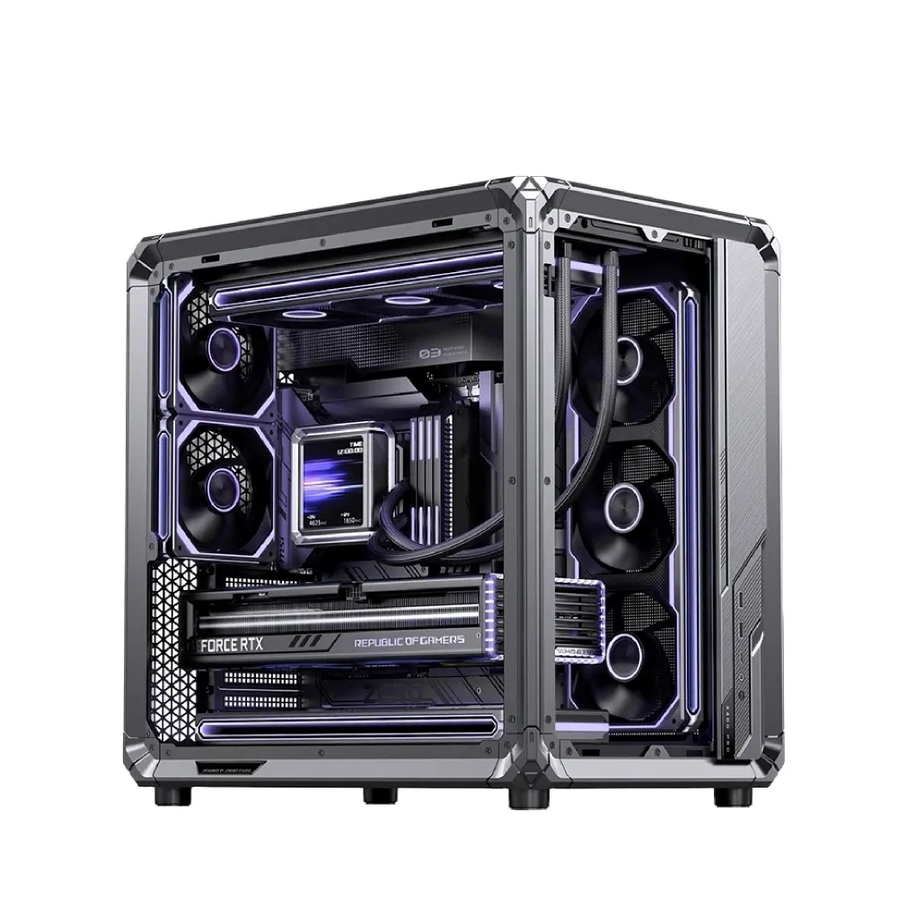 【JONSBO 喬思伯】X400 PRO 工業風機甲骨骼 風道級海景 ATX 機殼(分艙/背插/鋁合金框架/專利主板導風罩)