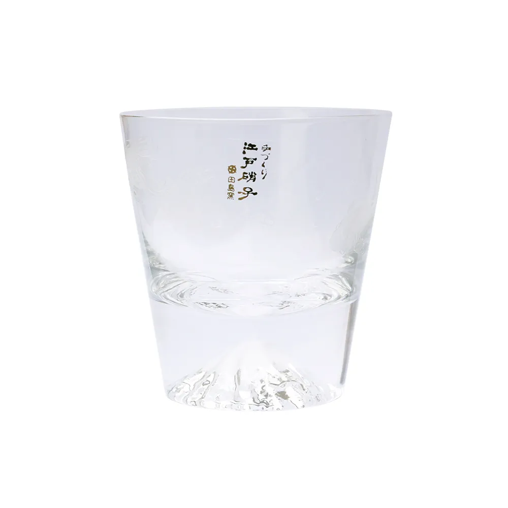 【田島硝子】日本製富士山雕花威士忌杯-金魚(原廠正品/江戶硝子/富士山杯/玻璃杯/酒杯)