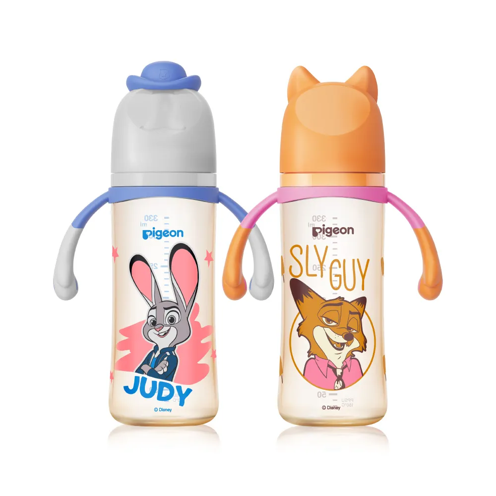 【Pigeon 貝親】第三代迪士尼母乳實感PPSU奶瓶330ml/動物方城市(茱蒂兔/尼克狐)