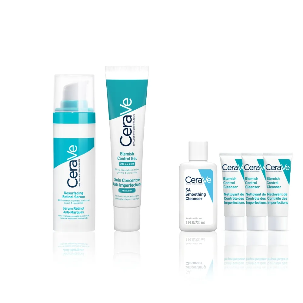 【CeraVe 適樂膚】淨痘組★A醇勻亮修護精華 30ml+多重酸煥膚修護精華40ml_B