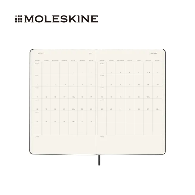 【MOLESKINE】2026-27 18個月橫式週記硬皮手帳 - L型/黑