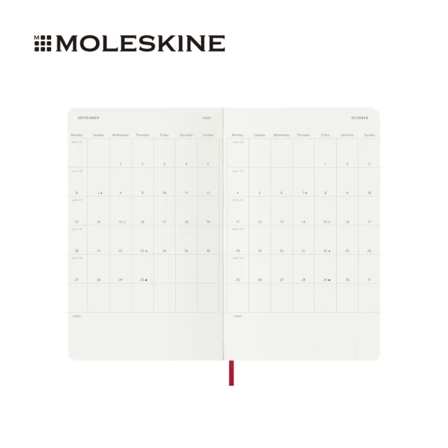 【MOLESKINE】2026-27 18個月週記軟皮手帳 - L型/紅