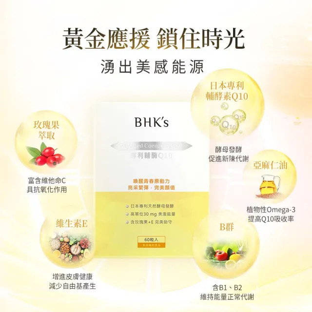【BHK’s】專利輔酶Q10 軟膠囊 1盒(60粒/盒)