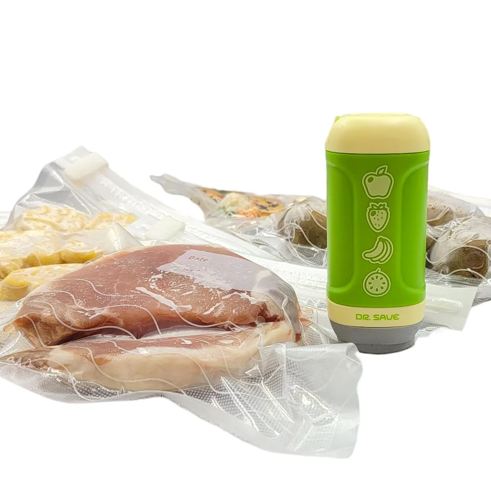 【摩肯】Dr.save水果真空機食品保鮮套組(含10大5小食品袋 真空好保鮮 SGS認證)