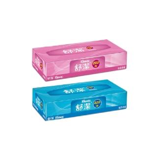 【Kleenex 舒潔】超柔大容量薄盒面紙200抽x40盒/箱(紅色/藍色各20盒)