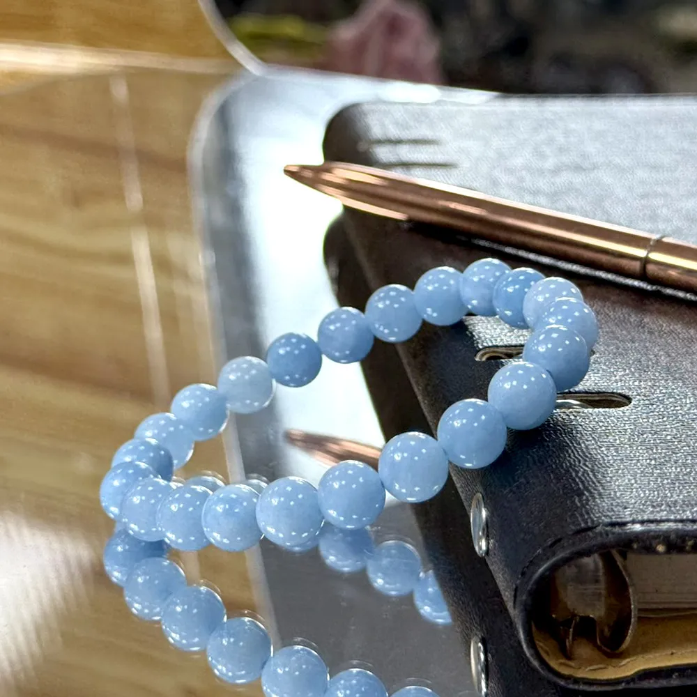 【D.S. jewellery 德山珠寶】5A級8mm海藍寶水晶手鍊(交換禮物水晶手鍊CE476特價優惠)