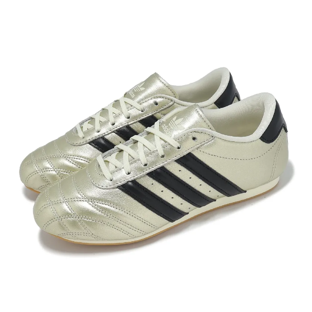 【adidas 愛迪達】跆拳道鞋 Taekwondo Lace W 女鞋 金 黑 皮革 膠底 休閒鞋 愛迪達(JP8132)