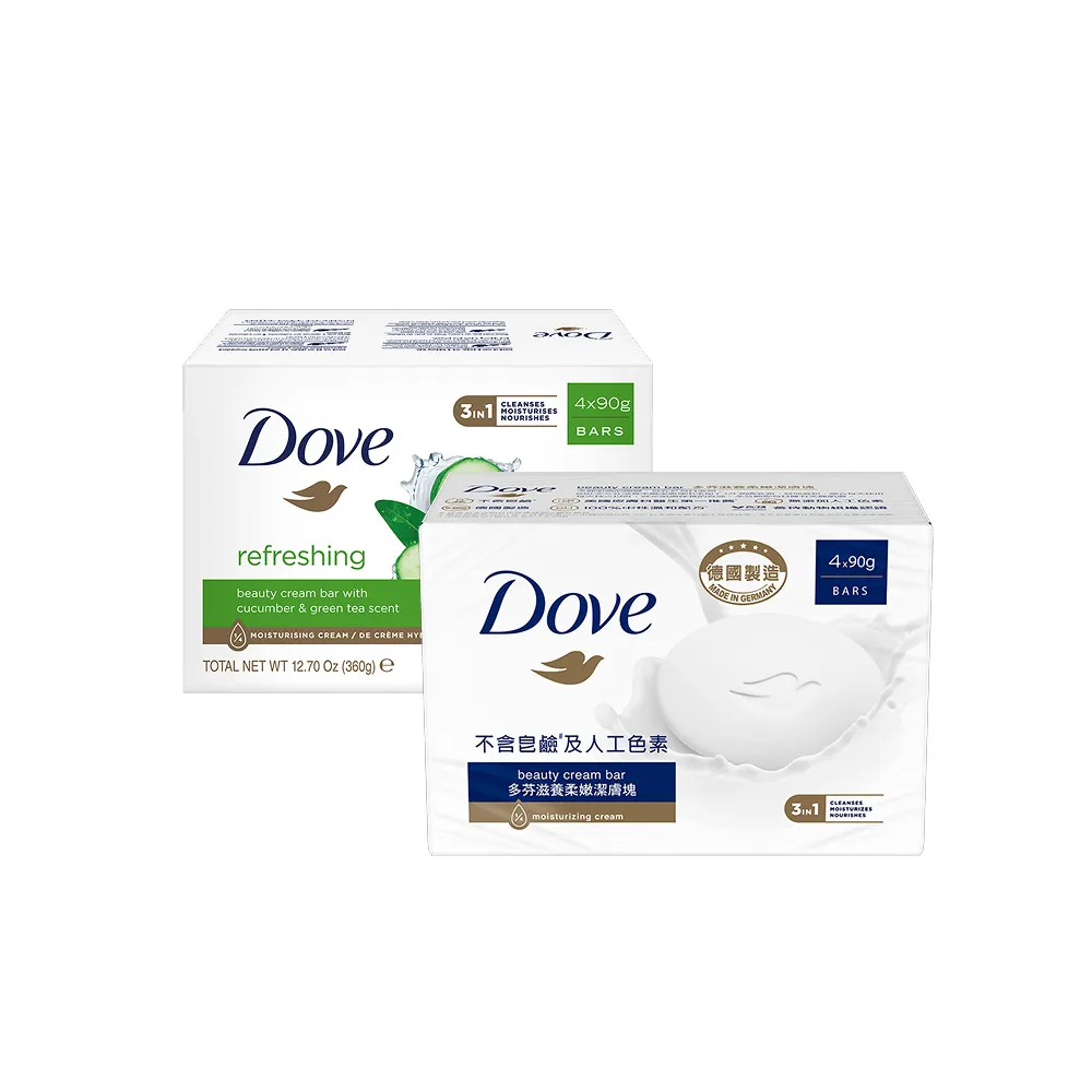 【Dove 多芬】香皂潔膚塊90gx16入(滋養柔嫩/清爽水嫩)