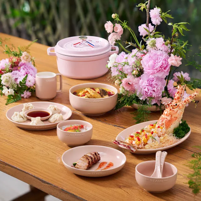 【STAUB】自然秘境陶瓷餐碗盤餐具10件組-豆沙粉/莫蘭迪綠/檸檬黃3色任選(德國雙人牌集團官方直營)