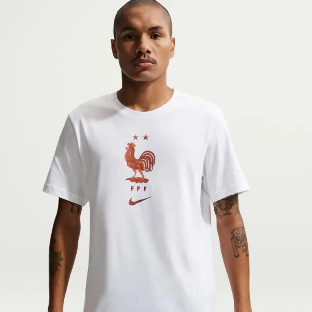 【NIKE 耐吉】短袖上衣 男 FFF M NK CREST TEE T恤 足球 世界盃 法國隊 白 (IH2181100)
