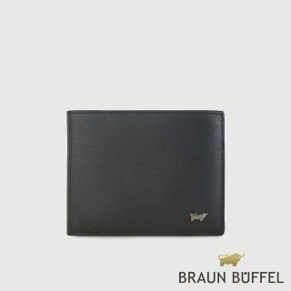 【BRAUN BUFFEL 德國小金牛】卡特 8卡男夾-黑色(BF585-313-BK) 錢包送禮推薦