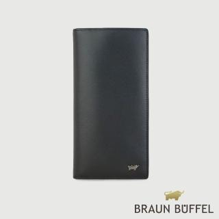 【BRAUN BUFFEL 德國小金牛】卡特 16卡兩折長夾-黑色(BF585-631-BK) 錢包送禮推薦