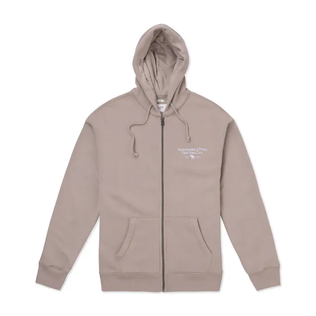 【Abercrombie & Fitch】A&F 麋鹿 AF 經典刺繡麋鹿素面內刷毛連帽外套-多色選(平輸品/可搭情侶款)