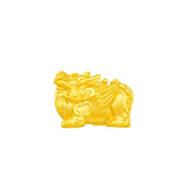 【周大福】吉祥如意瑞獸麒麟轉運珠黃金串珠(大款)
