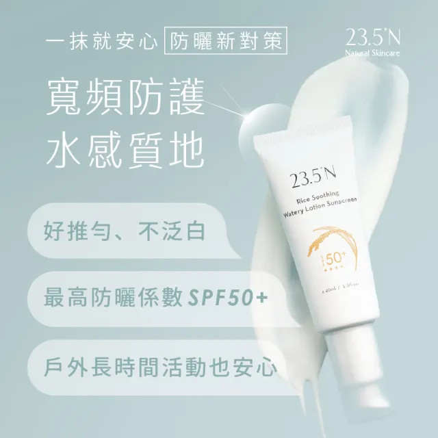 【23.5N】米粹舒緩水感防曬乳40mL(SPF50+ ★★★★)
