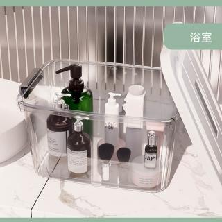 【OSLE 歐適樂】手提收納箱家用玩具衣物零食書本大容量塑膠透明加厚儲物盒整理箱