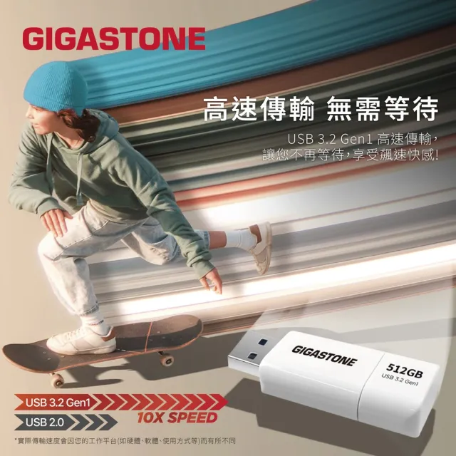 【Gigastone 立達國際】3入組 64GB USB3.1/3.2 Gen1 極簡滑蓋隨身碟 UD-3202 綠(64G USB3.2 高速隨身碟)