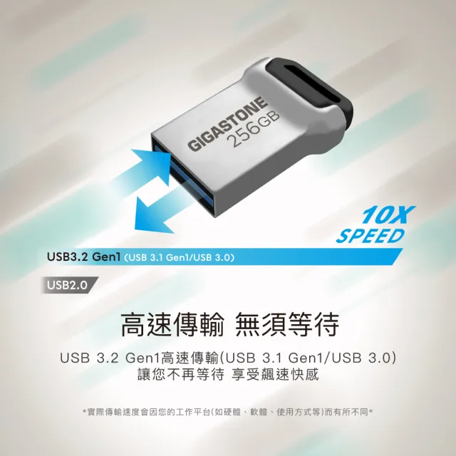 【Gigastone 立達國際】256GB USB3.2 鋅合金輕巧耐用隨身碟 UD-3400(256G USB3.2 高速隨身碟)