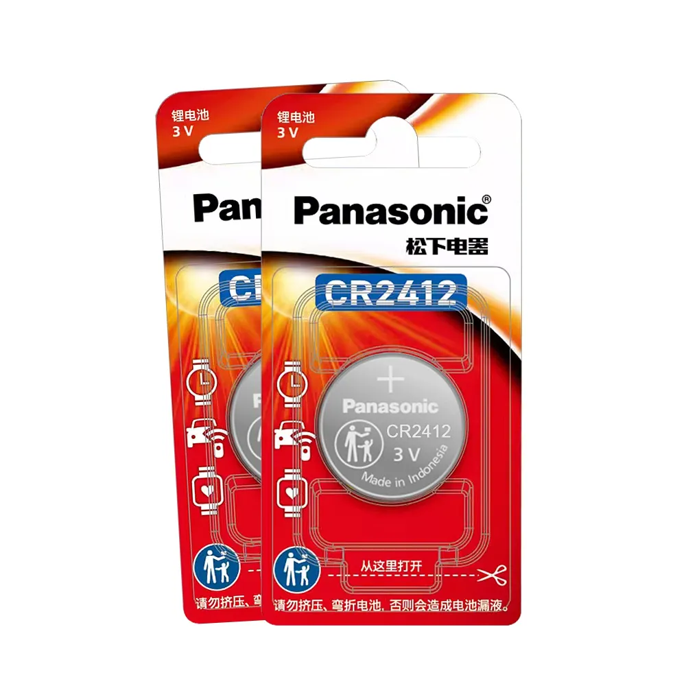 【Panasonic 國際牌】CR2412 鈕扣型電池 3V專用鋰電池-2顆入