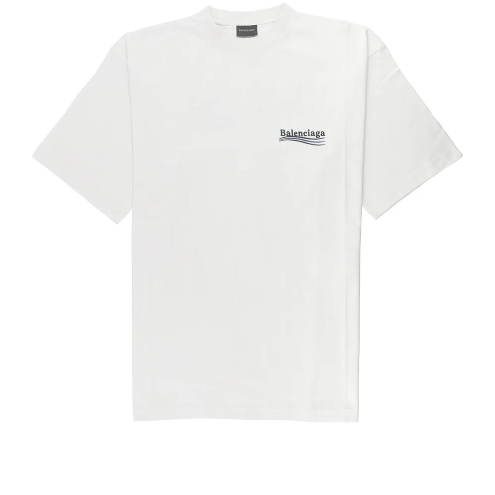 【Balenciaga 巴黎世家】Political Campaign 可樂刺繡 T-shirt(白色)