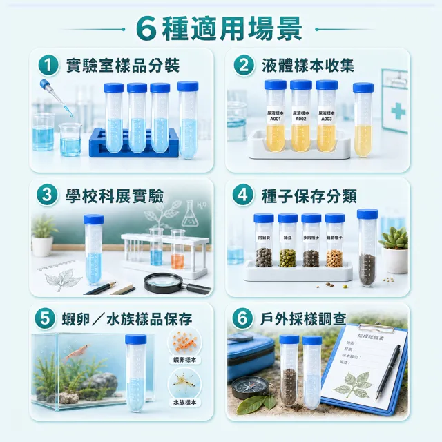 PP離心管 5入 分裝管 圓底離心管 樣本瓶 密封瓶 粉末瓶 試管蓋 採集試管 儲存瓶 3-PCTR15ml