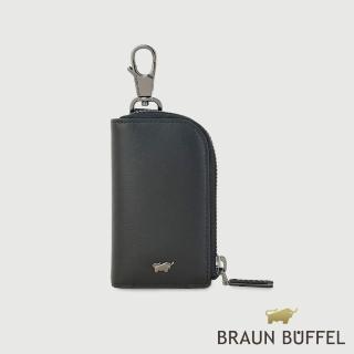 【BRAUN BUFFEL 德國小金牛】卡特 汽車鑰匙包-黑色(BF585-104-BK) 送禮推薦