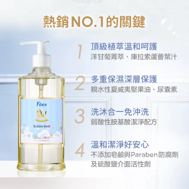 【Fees 法緻】嬰兒柔護泡泡露600ml 2入組