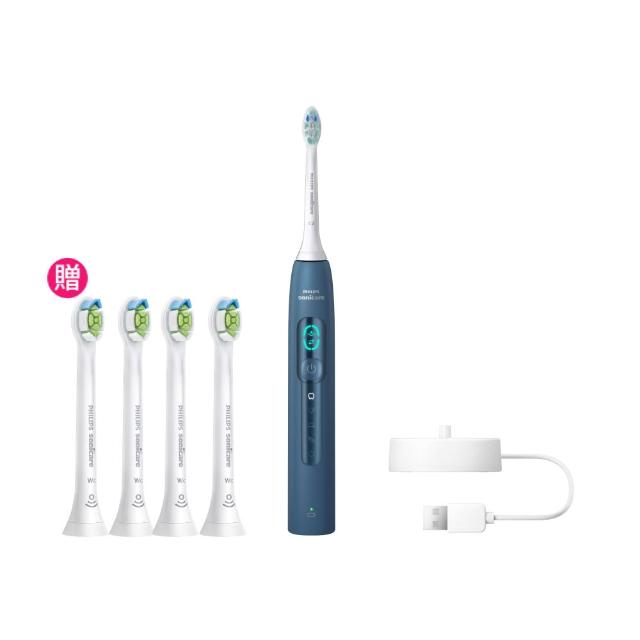 【Philips 飛利浦】momo獨家 HX5682/01 語音導航音波電動牙刷-(暮光藍/官方直營/momo集資)
