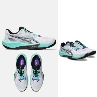 【asics 亞瑟士】SKY ELITE FF 4 女款 排球鞋 一般楦 SHINE PACK 1052A096-100 白 亮彩紫 室內球場鞋