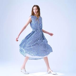 【giordano ladies】26SS 幾何印花抽繩洋裝(02466026)