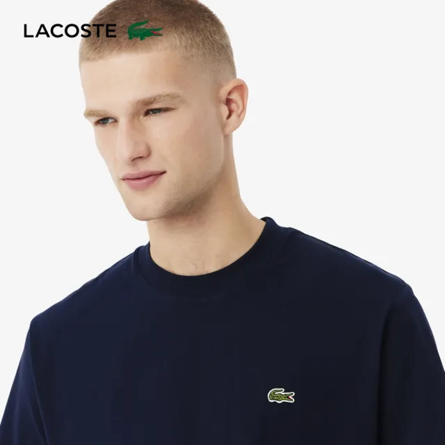 【LACOSTE】男裝-經典版型logo棉質短袖T恤(海軍藍)