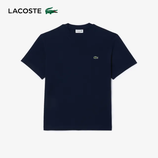 【LACOSTE】男裝-經典版型logo棉質短袖T恤(海軍藍)