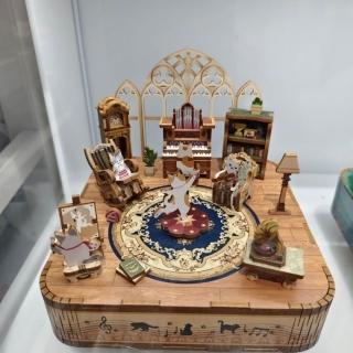 木製音樂盒 手工 DIY 拼裝模型 立體拼裝小屋 復古微縮場景 八音盒 擺飾 生日禮物