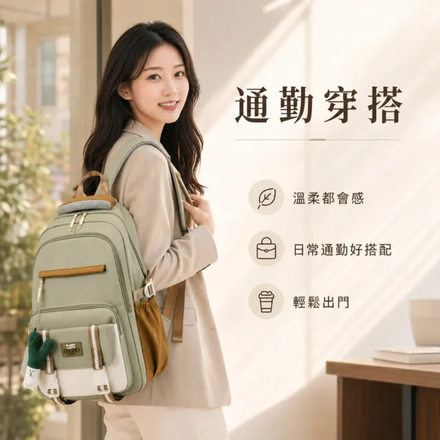 【EMMA SUE】雙11 多隔層 輕量 防潑水 閨蜜禮物 質感 後背包 雙肩包 書包 女包 包包 側背包 尼龍