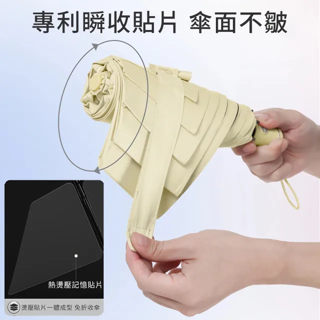 【Coloxy】2入 記憶完美瞬收防曬傘 傘面不皺 UPF50+黑膠遮陽超輕量自動傘 快速捲收迷你傘 摺疊晴雨傘