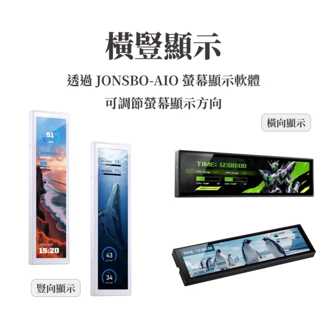 【JONSBO 喬思伯】DS916 9.16 吋 鎖/貼雙模式 IPS 副螢幕(附掛架/高彩/橫豎皆可)