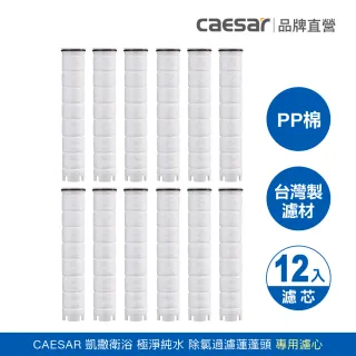【CAESAR 凱撒衛浴】極淨純水 除氯過濾蓮蓬頭 替換濾芯 12 入組(PP 過濾綿)