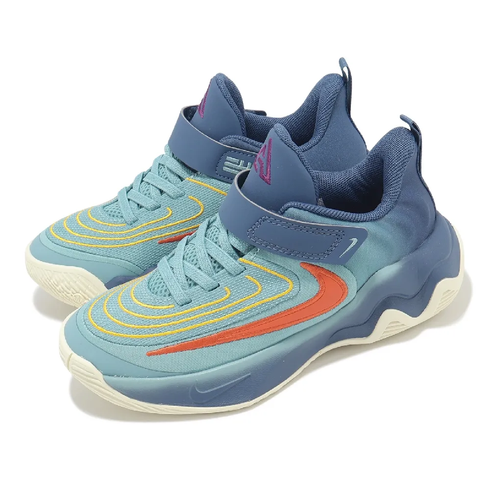【NIKE 耐吉】籃球鞋 Giannis Immortality 4 PS 中童 藍黃 魔鬼氈 小朋友 運動鞋 字母哥(FZ6733-400)
