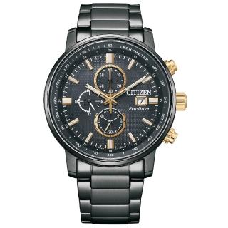 【CITIZEN 星辰】Chronograph 韋禮安廣告款 三眼計時光動能男錶/43mm 父親節 (CA0846-81E)
