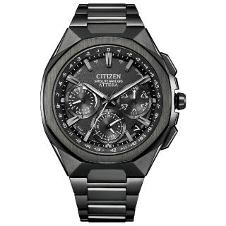 【CITIZEN 星辰】GENTS 韋禮安八角黑鈦廣告款 GPS衛星對時鈦金屬光動能男錶/44mm 父親節 (CC4105-69E)