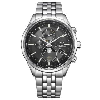 【CITIZEN 星辰】GENTS 光動能 全球電波月相腕錶-42mm(BY1030-50E)