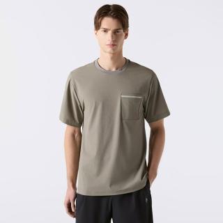 【DESCENTE】短袖上衣 男 快排 MEN AIR-STRETCH POCKET SHORT SLEEVE T-SHIRTS 卡其 SR221DTS41-KHAK