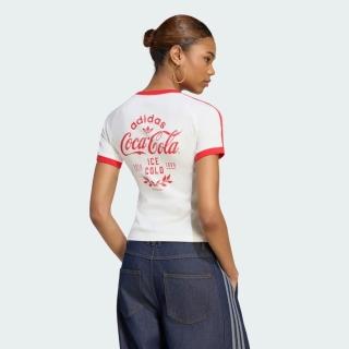 【adidas 愛迪達】3s Tee 女 T恤 運動上衣 休閒短袖 白 亞版 可口可樂(KY7559)